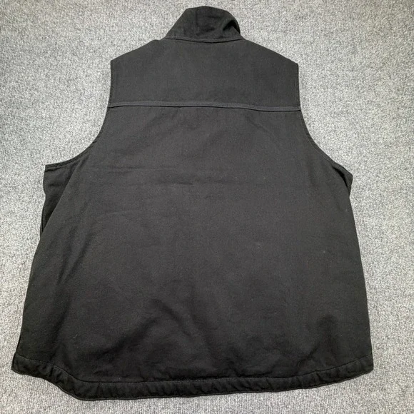 Carhartt Washed Duck Mock-Neck Vest Mens XL Loose Fit Black Canvas Sherpa Lined - Picture 4 of 12